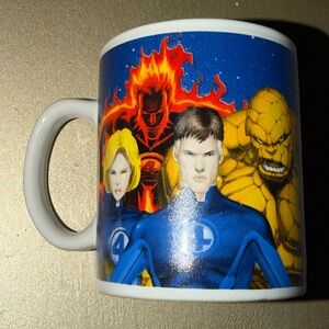 Marvel Fantastic Four Sherwood 2005 Vintage Coffee Tea Mug Glass Used Pre Owned.
